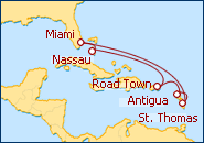 Ver el itinerario del Crucero Caribe Oriental