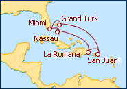 Ver el itinerario del Crucero Caribe Oriental II