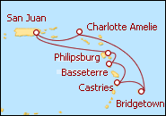 Ver el itinerario del Crucero Caribe del Sur III