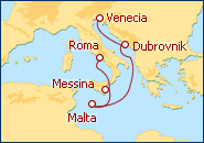 Ver el itinerario del Crucero Inaugural - Italia, Malta y Croacia