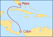 Ver el itinerario del Crucero De Miami a Panama