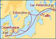 Ver el itinerario del Crucero Dinamarca, Suecia, Estonia, Rusia, Alemania