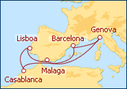 Ver el itinerario del Crucero Italia, Espa�a, Portugal, Marruecos