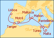 Ver el itinerario del Crucero Islas Baleares, Marruecos  y Tunisia -11 d�as
