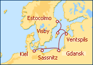 Ver el itinerario del Crucero Norte de Europa Kiel - Estocolmo 