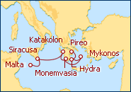 Ver el itinerario del Crucero Sicilia & Grecia