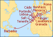 Itinerario Transatl�ntico Roma a Barbados 