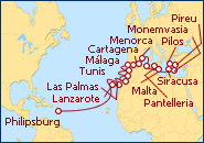 Itinerario Transatlantico. Atenas - Philisburg St Maarten