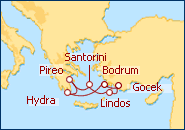 Ver el itinerario del Crucero Grecia y Turquia en yate 