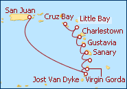 Ver el itinerario del Crucero De Cruz Bay a San Juan en Yate 