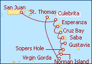 Ver el itinerario del Crucero De San Juan a St. Thomas en Yate I