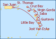 Ver el itinerario del Crucero De St. Thomas a San Juan en Yate II 