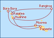 Ver el itinerario del Crucero Islas Cook y de la Sociedad