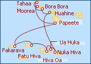 Ver el itinerario del Crucero Islas Marquesas, Tuamotus y de la Sociedad
