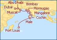 Ver el itinerario del Crucero Emiratos Arabes, Oman, India, Maldivas y Mauricio