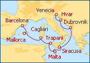 Ver el itinerario del Crucero Italia, Malta y Croacia