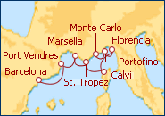 Ver el itinerario del Crucero Italia y Francia