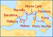 Ver el itinerario del Crucero Italia, Francia y Espa�a