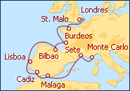 Ver el itinerario del Crucero De Reino Unido a Monaco