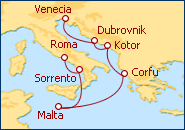 Ver el itinerario del Crucero Italia, Grecia, Montegro y Croacia