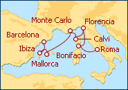 Ver el itinerario del Crucero Francia e Italia II