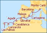 Ver el itinerario del Crucero Canarias y Marruecos