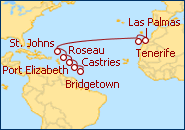 Ver el itinerario del Crucero De Canarias a Barbados