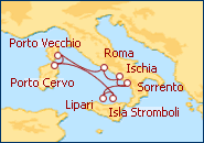 Ver el itinerario del Crucero Italia I
