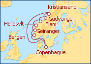 Ver el itinerario del Crucero Fiordos Noruegos