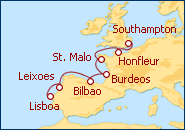 Ver el itinerario del Crucero De Portugal a Reino Unido