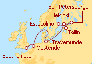 Ver el itinerario del Crucero De Reino Unido a Suecia