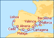 Ver el itinerario del Crucero De Portugal a Barcelona