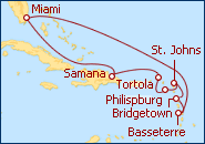 Ver el itinerario del Crucero Caribe Sur I