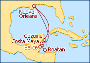 Ver el itinerario del Crucero Nueva Orleans y Caribe Occidental