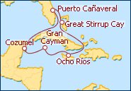 Ver el itinerario del Crucero Orlando y Caribe Occidental