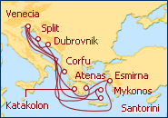Ver el itinerario del Crucero Venecia, Grecia, Croacia y Turquia