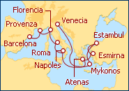 Ver el itinerario del Crucero Gran Mediterraneo II