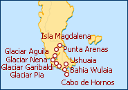 Ver el itinerario del Crucero Ushuaia - Punta Arenas