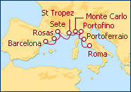 Ver el itinerario del Crucero Joyas del Mediterraneo