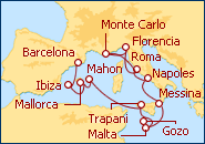 Ver el itinerario del Crucero Mediter�neo