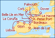 Ver el itinerario del Crucero Puertos de Europa Occidental I