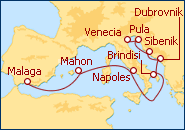 Ver el itinerario del Crucero Primavera en Italia y Adriatico