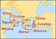 Ver el itinerario del Crucero Italia, Grecia y Turqu�a