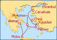 Ver el itinerario del Crucero Islas griegas y Tesoros del Egeo