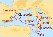 Ver el itinerario del Crucero Mediterraneo