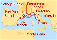Ver el itinerario del Crucero Riviera y Espa�a idilicas