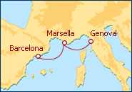 Ver el itinerario del Crucero Espa�a, Italia, Francia