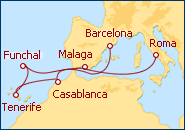 Ver el itinerario del Crucero Marruecos, Portugal, Italia