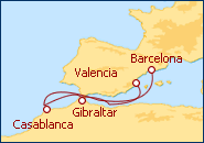 Ver el itinerario del Crucero Marruecos, Gibraltar