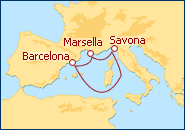 Ver el itinerario del Crucero Francia, Italia